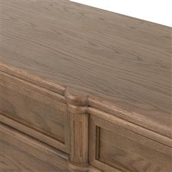 Tacorey Rustic Lodge Brown Solid Oak Wood 9 Drawer Dresser|