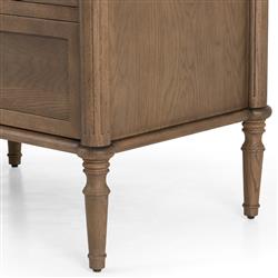 Tacorey Rustic Lodge Brown Solid Oak Wood 9 Drawer Dresser|