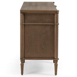 Tacorey Rustic Lodge Brown Solid Oak Wood 6 Drawer Double Dresser|