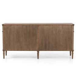 Tacorey Rustic Lodge Brown Solid Oak Wood 6 Drawer Double Dresser|