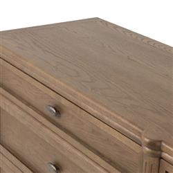 Tacorey Rustic Lodge Brown Solid Oak Wood 6 Drawer Double Dresser|
