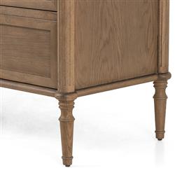 Tacorey Rustic Lodge Brown Solid Oak Wood 6 Drawer Double Dresser|