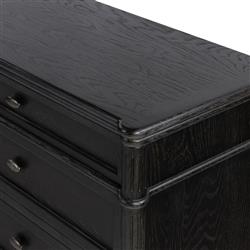Tacorey Rustic Lodge Black Solid Oak Wood 6 Drawer Double Dresser|