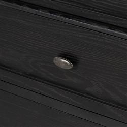 Tacorey Rustic Lodge Black Solid Oak Wood 6 Drawer Double Dresser|