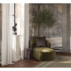 Paolo Modern Classic Olive Green Upholstered Chaise Lounge|