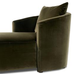 Paolo Modern Classic Olive Green Upholstered Chaise Lounge|