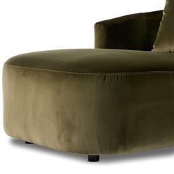 Paolo Modern Classic Olive Green Upholstered Chaise Lounge|