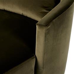 Paolo Modern Classic Olive Green Upholstered Chaise Lounge|