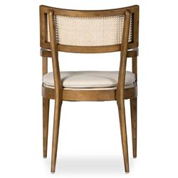 Tina Modern Beige Performance Brown Wood Frame Cane Dining Arm Chair|