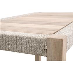Wren Coastal Taupe Woven Rope Solid Teak Rectangular Outdoor Console Table|