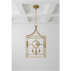 Visual Comfort Gramercy French Country Gilded Iron Lantern - Medium|