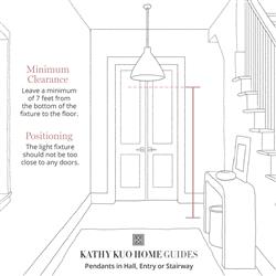 Visual Comfort Goodman Antique Brass Framed White Shade Hanging Lamp - Large|