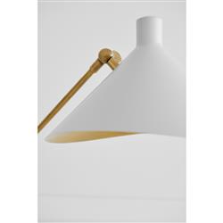 Visual Comfort Mayotte Mid Century Antique Brass White Cone Task Floor Lamp|