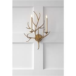 Visual Comfort Branch Rustic Lodge Gilded Iron Sconce|