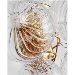 Visual Comfort Talia Modern Classic Gild Metal Swirled Glass Sconce - Medium|
