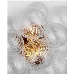 Visual Comfort Talia Modern Classic Gild Metal Swirled Glass Sconce - Medium|