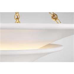 Visual Comfort Mollino Mid Century Antique Brass 2 Tier Chandelier - Medium|