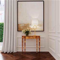 Calag French Country Brown Burl Wood Console Table|