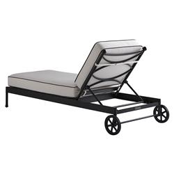 Pavlova French White Sunbrella Aluminum Outdoor Chaise Lounge|