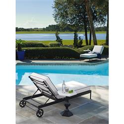 Pavlova French White Sunbrella Aluminum Outdoor Chaise Lounge|