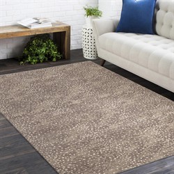 Arvin Modern Classic Grey Wool Dot Patterned Hand Knotted Rug - 5'x8'|