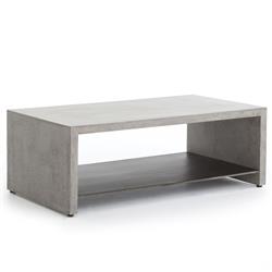 Matthew Industrial Loft Grey Concrete Rectangular Coffee Table|