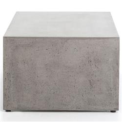 Matthew Industrial Loft Grey Concrete Rectangular Coffee Table|