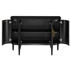 Sazana Modern Classic Black Oak Demilune Sideboard|