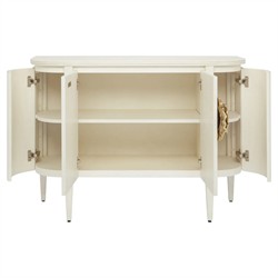 Sazana Modern Classic White Oak Demilune Sideboard|