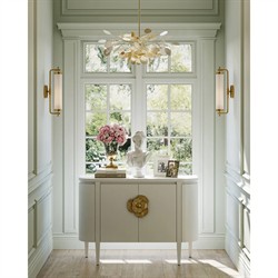 Sazana Modern Classic White Oak Demilune Sideboard|