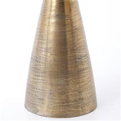 Lupe Industrial Loft Ash Glass Top Gold Aluminum Pedestal Round Side End Table|