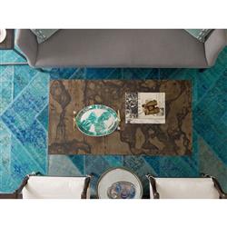 Lupe Industrial Loft Ash Glass Top Gold Aluminum Pedestal Round Side End Table|