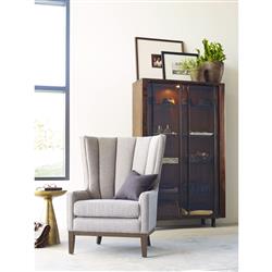 Lupe Industrial Loft Ash Glass Top Gold Aluminum Pedestal Round Side End Table|