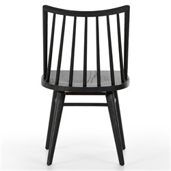 Lara French Classic Black Oak Wood Windsor Dining Side Chair|
