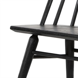 Lara French Classic Black Oak Wood Windsor Dining Side Chair|