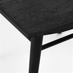 Lara French Classic Black Oak Wood Windsor Dining Side Chair|