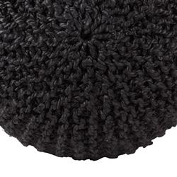 Azene Coastal Beach Black Woven Jute Round Pouf|