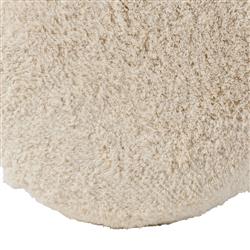 Kore Modern Classic Cream Cotton Round Pouf|