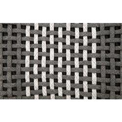 Hydra Coastal Beach Grey Woven Rope Teak Wood Square Outdoor Ottoman|