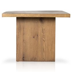 Alina Rustic Lodge Brown Oak Wood Rectangular Dining Table - 84"W|