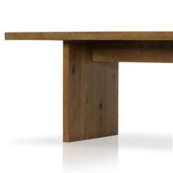 Alina Rustic Lodge Brown Oak Wood Rectangular Dining Table - 84"W|