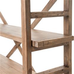 Rafal Rustic Lodge Brown Reclaimed Wood Open Bookshelf|