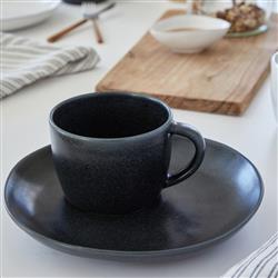 Livia Modern Classic Matte Black Stoneware Mug - Set of 4|