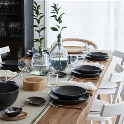 Livia Modern Matte Black Stoneware Pasta Bowl - Set of 4|