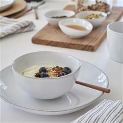 Livia Modern Classic White Stoneware Salad Plate - Set of 4|