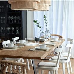 Livia Modern Classic White Stoneware Dinner Plate - Set of 4|