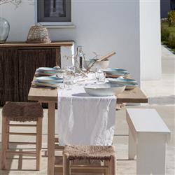 Eivissa Coastal Beach Blue Stoneware Salad Plate - Set of 4|