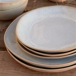 Eivissa Coastal Beach Beige Stoneware Salad Plate - Set of 4|