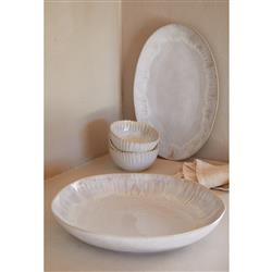 Eivissa Coastal Beach Beige Stoneware Pasta Serving Bowl|