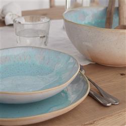 Eivissa Coastal Beach Blue Stoneware Pasta Bowl - Set of 4|